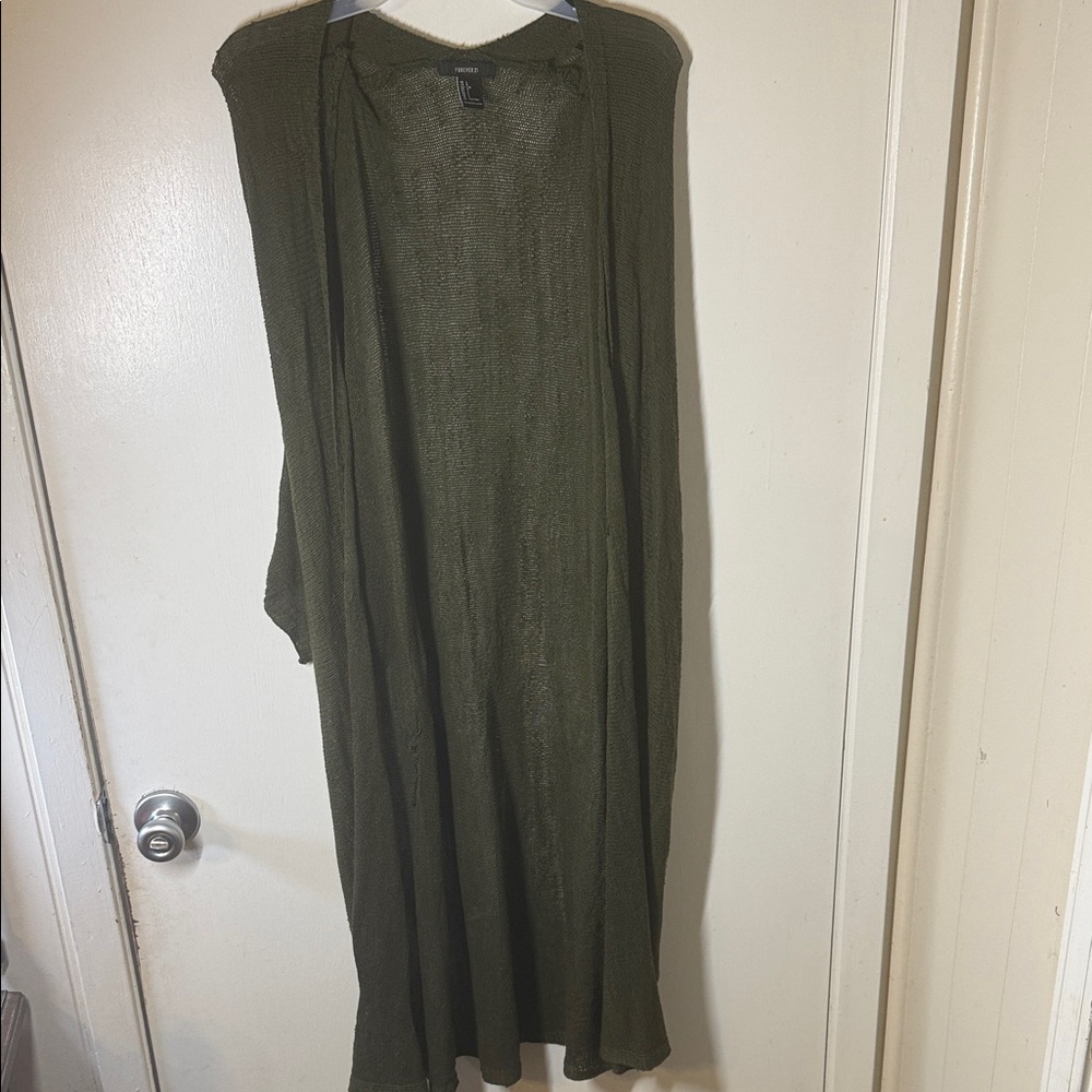 Forever 21 Olive Green Cardigan